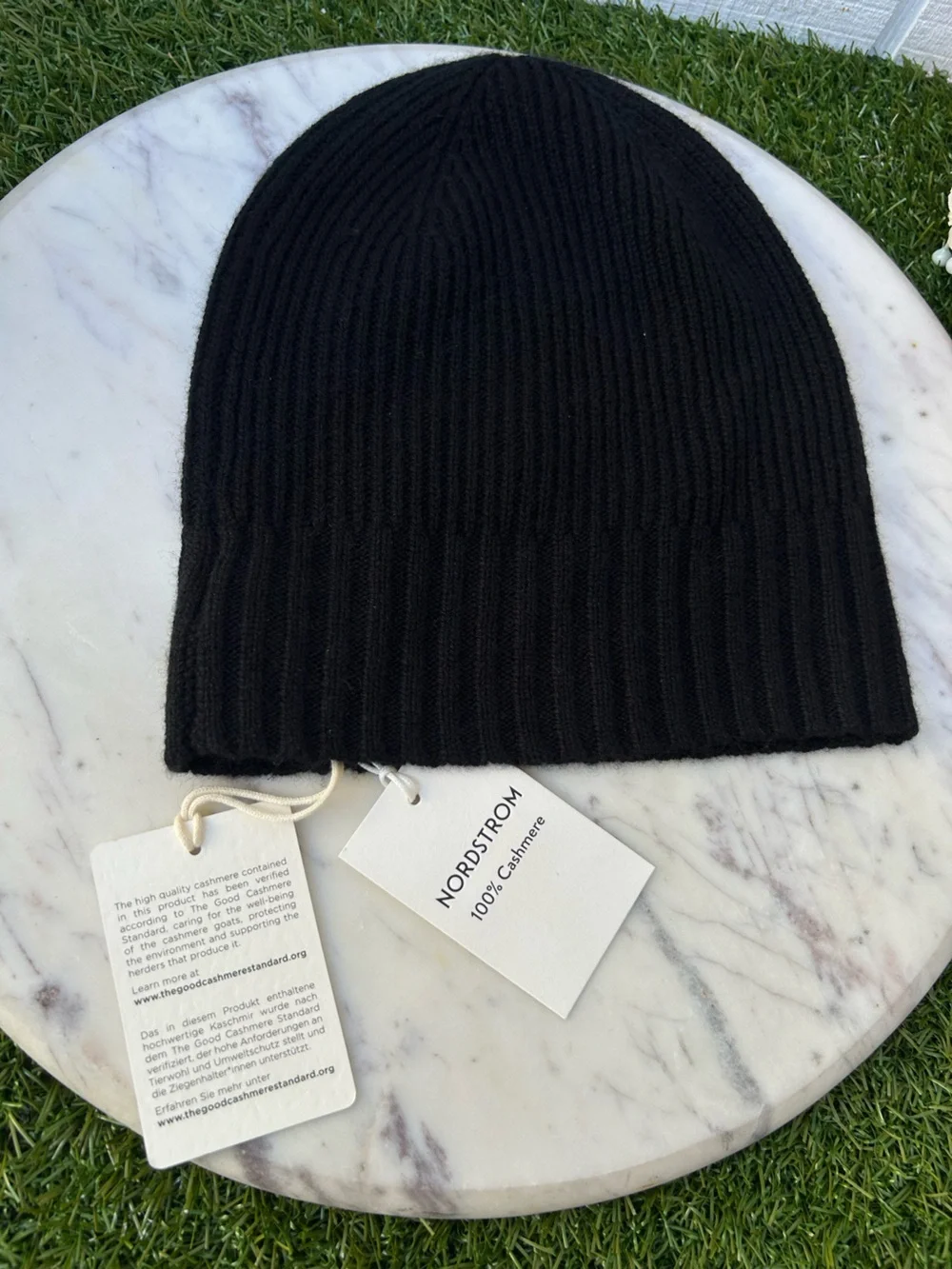 Rib Cashmere Beanie Nordstrom Black Rock/new  $45